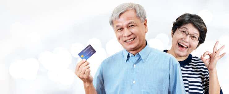 boomer couple psyched about their credit card